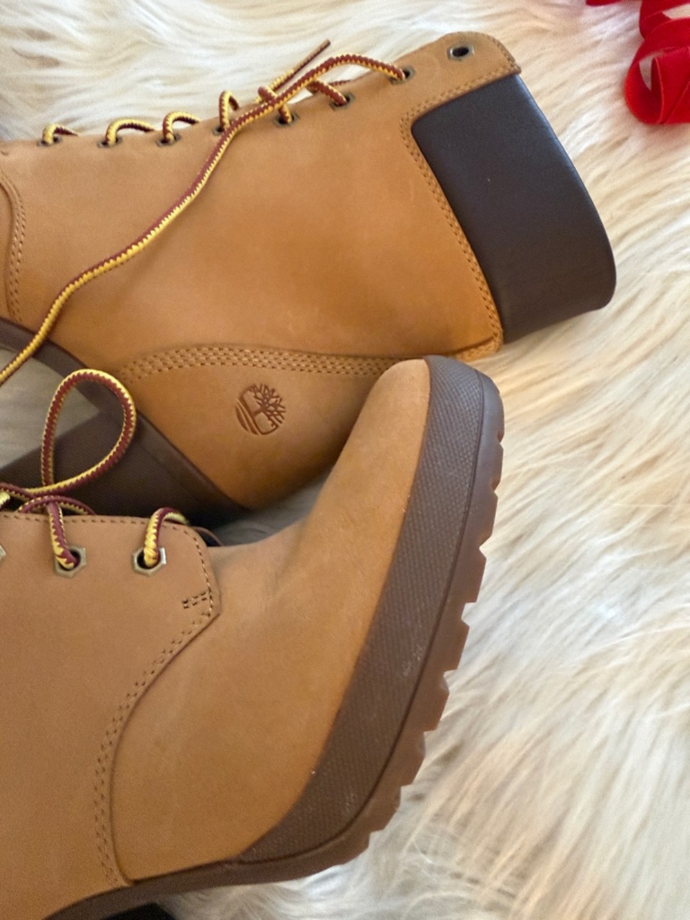 Timberland Women's Wheat Nubuck Lace-Up Block Heel Boots - Picture 12 of 14